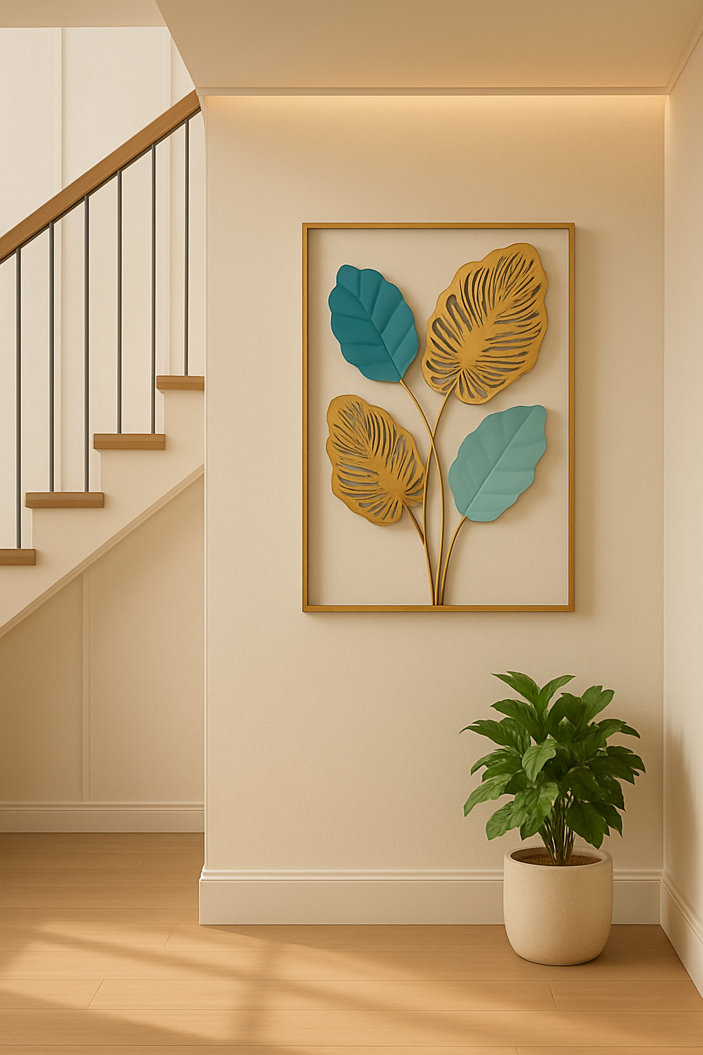 Metal Leaf Motif - set of 3 - Home Decor