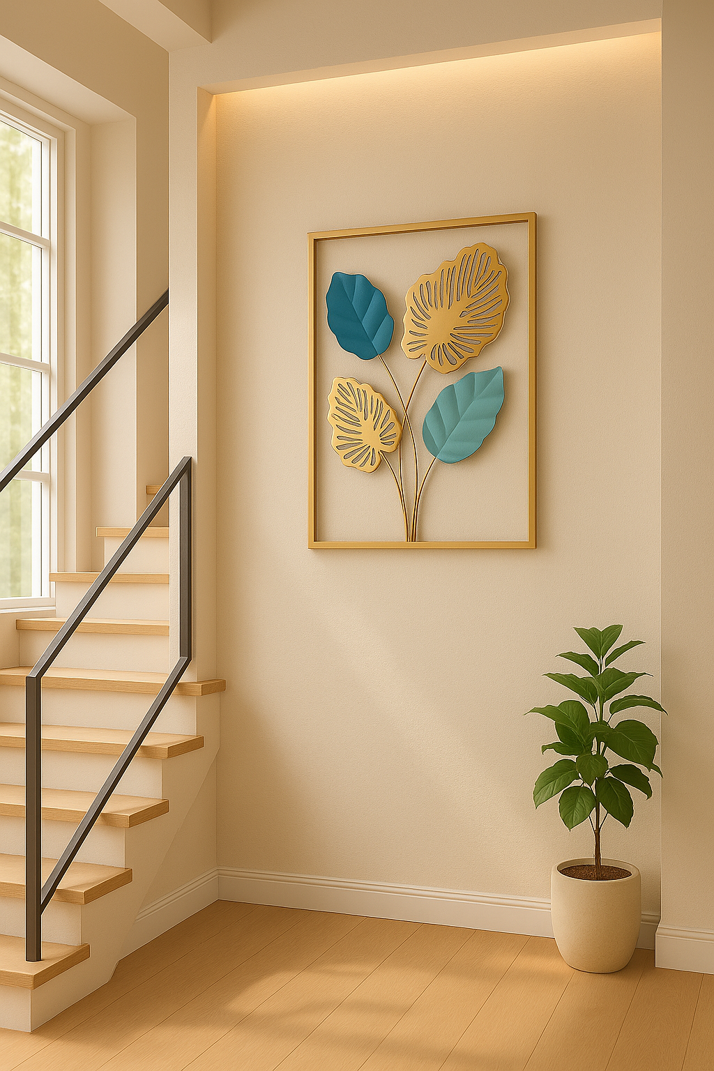 Metal Leaf Motif - set of 3 - Home Decor
