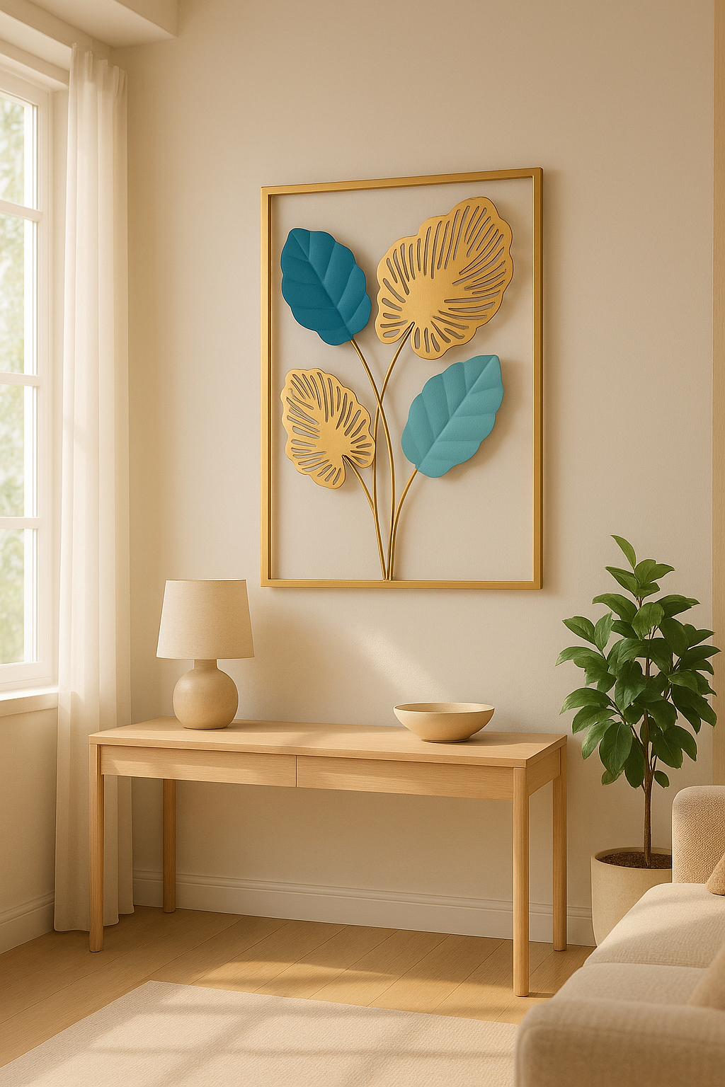 Metal Leaf Motif - set of 3 - Home Decor